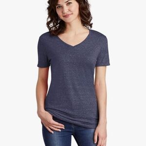 Heathered Navy V-Neck Short Sleeve Tee